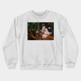 A Woman and a Girl Driving by Mary Cassatt Crewneck Sweatshirt